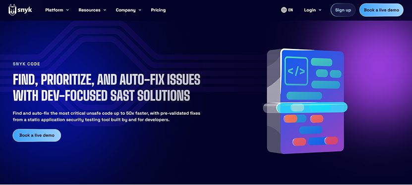 Snyk Code AI for Web Development detecting vulnerabilities, securing code, and enhancing application safety in real time.