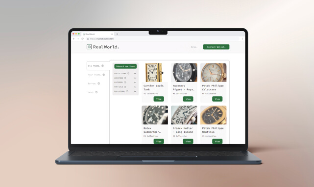 Realworld enables users to tokenize luxury assets as NFTs and participate in a secure decentralized lending ecosystem.