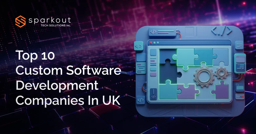 Infographic showcasing top custom software development companies in the UK driving innovation in 2026