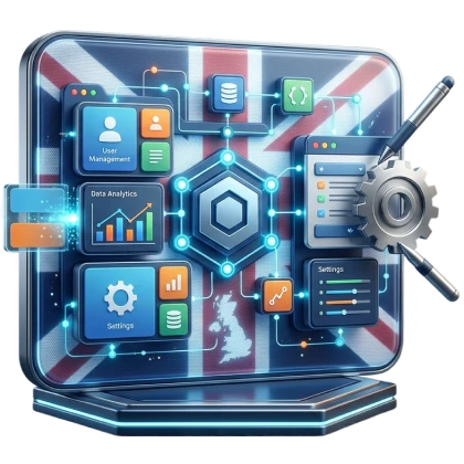 Infographic showcasing top custom software development companies in the UK driving innovation in 2026