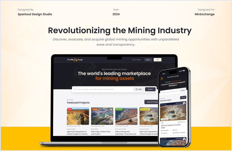 MineXchange a modern, transparent digital marketplace connecting mining asset buyers and sellers.