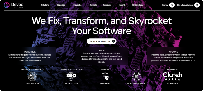 Company logo or brand banner representing Devox Software and its custom software development and digital engineering services