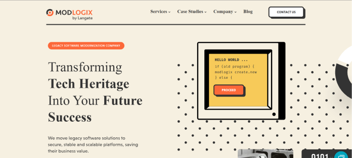 Company logo or brand banner representing ModLogix and its application modernization and cloud transformation services