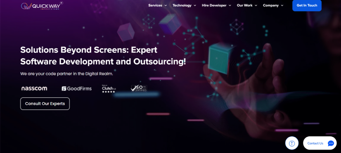 Company logo or brand banner representing Quickway Infosystems and its web and software development services