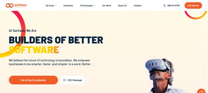 Company logo or brand banner representing Saritasa and its custom software development and digital transformation services