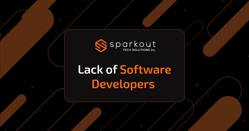 Illustration showing the lack of software developers slowing down tech innovation and startup growth in 2025