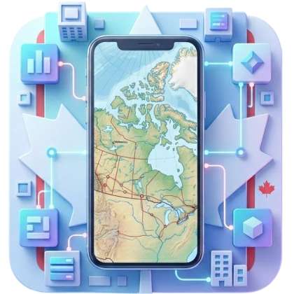 Infographic listing the top 10 mobile app development companies in Canada for 2026