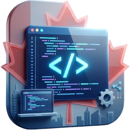Infographic listing the top 10 software development companies in Canada known for innovation and scalable solutions