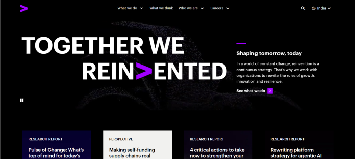 Company logo or brand banner representing Accenture and its global consulting and technology services