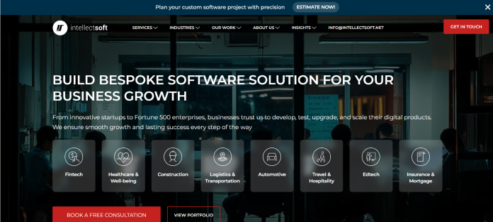 Company logo or brand banner representing Intellectsoft and its enterprise software development and digital transformation services