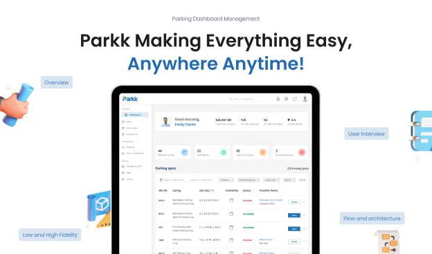 Parkk mobile app UI UX case study preview