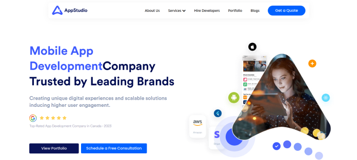 appstudio web development company canada
